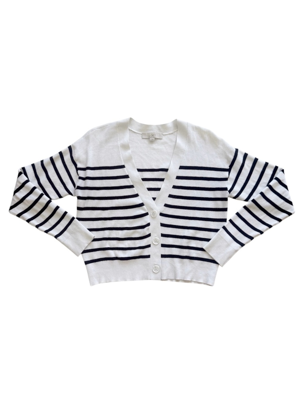 LOFT Striped Cardigan Sweater size Large